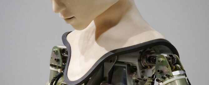 Image shows humanoid robot looking downward. Are sex robots the wave of the future?
