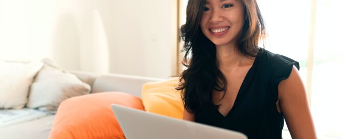A woman creates a safe digital container for her clients