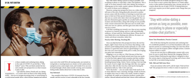 a screenshot of a publication in the october 2020 issue of sexual health expo magazine