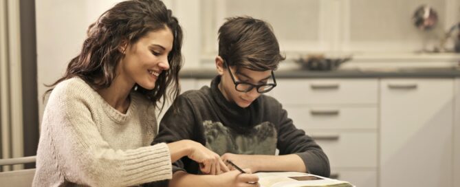 a parent with her teen child representing sex positive puberty